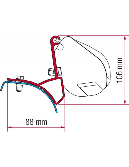 Adaptador P/toldo Fiamma F35pro Trafic Vivaro Primastar