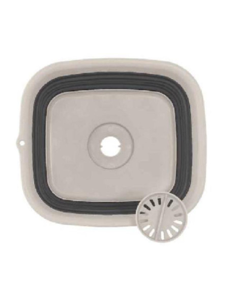 Alguidar Dobravel Silicone Com Válvula Cinza