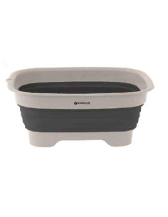 Alguidar Dobravel Silicone Com Válvula Cinza 2