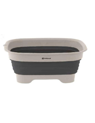 Alguidar Dobravel Silicone Com Válvula Cinza