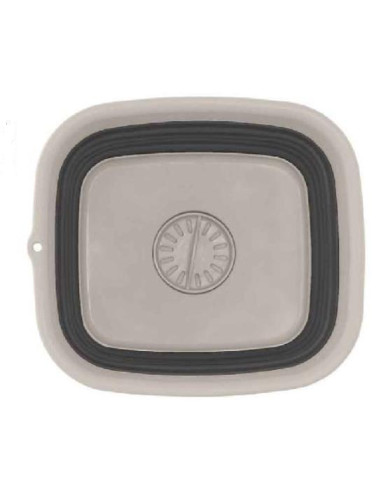 Alguidar Dobravel Silicone Com Válvula Cinza