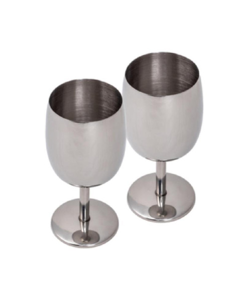 Conjunto 2 copos vinho Inox