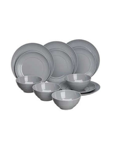 Conjunto de Louça 12 peças COOL GREY Melamina