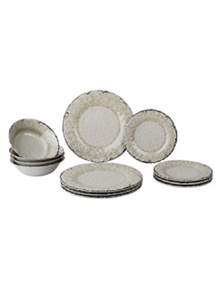 Conjunto de Louça 12 peças GRIS Melamina