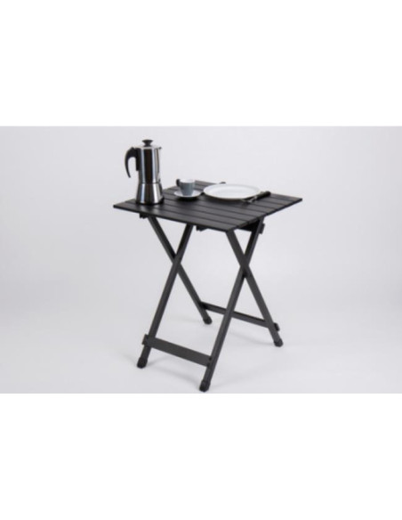 Mesa dobrável de alumínio preto simples