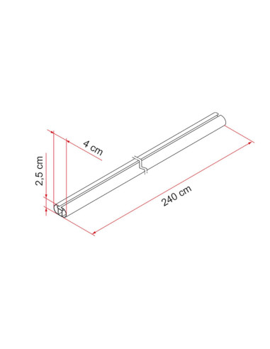 Barra transversal fixing bar pro L 240 cm Fiamma