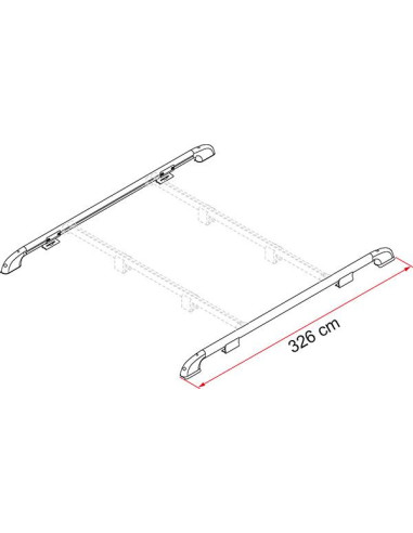 Barra longitudinal Roof Rail 300 cm Fiamma