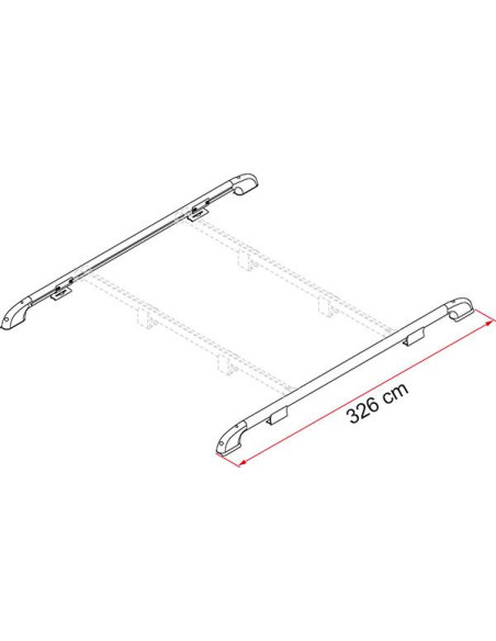 Barra longitudinal Roof Rail 300 cm Fiamma