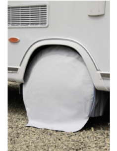 Tapa roda cinza 17'' para caravana com ilhós