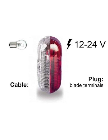 Farolim Minimo Lateral Vermelho e Branco Base Alta