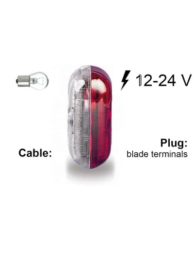 Farolim Minimo Lateral Vermelho e Branco Base Alta