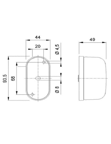 Farolim lateral base alta