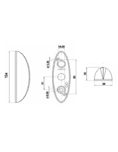 Farolim Lateral Superior Minimo Bicolor