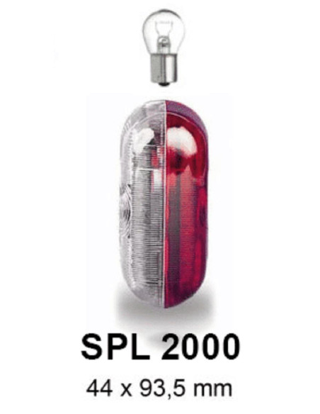 Farolim Minimo Lateral Arredondado Vermelho e Branco