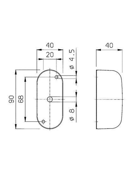 Farolim Minimo Lateral Arredondado Vermelho e Branco