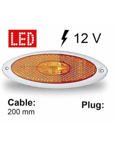 Farolim Lateral Led Laranja Base Branca 2