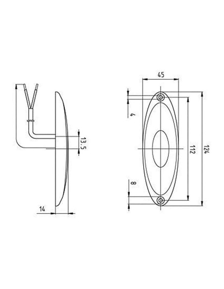Farolim Lateral Led Laranja Base Branca