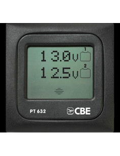Painel de monitorização de 2 baterias castanho PT633 CBE 2