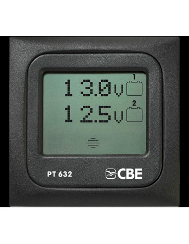 Painel de monitorização de 2 baterias castanho PT633 CBE