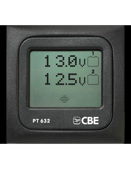 Painel de monitorização de 2 baterias castanho PT633 CBE