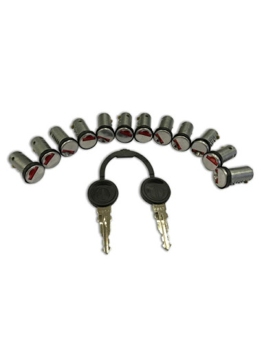 Conjunto de 12 canhoes e 2 chaves Zadi