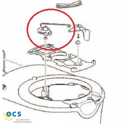 Peça de suporte interior de sanita Thetford CSC220 Saddle Bracket