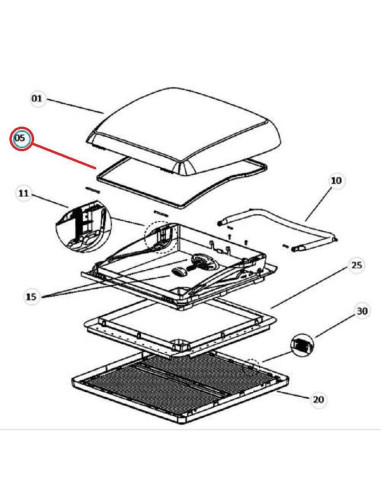 Borracha para Aro Claraboia Mini Heki