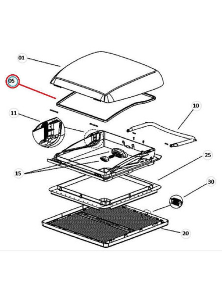 Borracha para Aro Claraboia Mini Heki