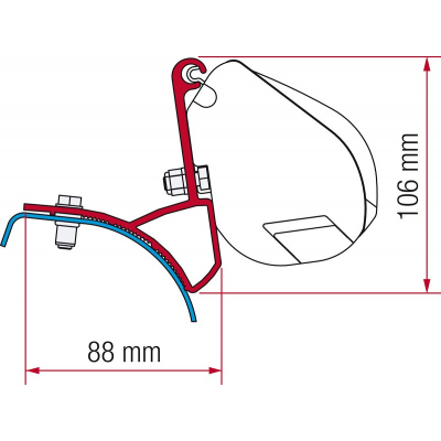 Adaptador P/toldo Fiamma F35pro Trafic Vivaro Primastar