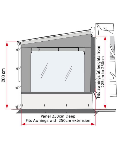 Lateral Direita Side W Pro Shade Para toldo Fiamma F45/F65