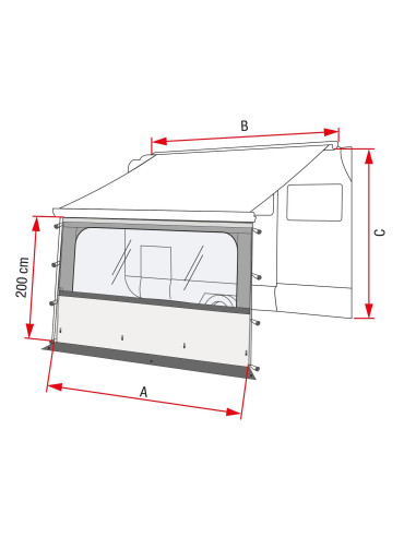 Frente para Toldo 400 F45/Caravanstore Fiamma Blocker Pro