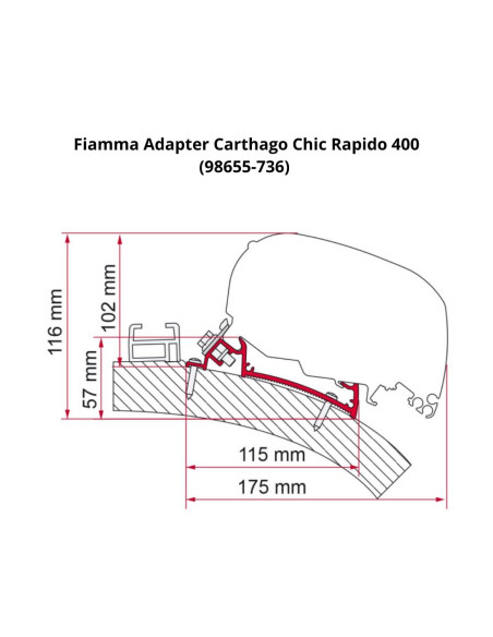 Adaptador p/toldo 400 Fiamma F65i p/Carthago Chic