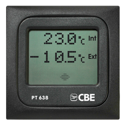 Painel de monitorização de temperaturas Ext. e Int. cinza CBE