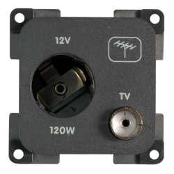 Tomada de 12v e tv Castanho MP12atv CBE