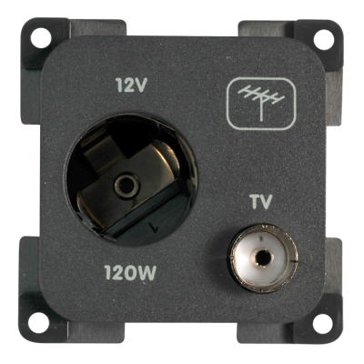 Tomada de 12v e tv Castanho MP12atv CBE