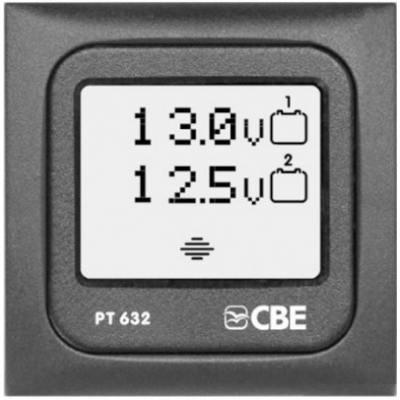 Painel de monitorização de 2 baterias cinza PT632 CBE