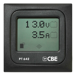 Painel de controlo de bateria voltimetro e amperimetro castanho PT642 CBE