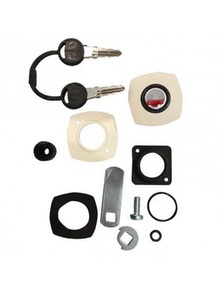 Fechadura simples garagem branca completa