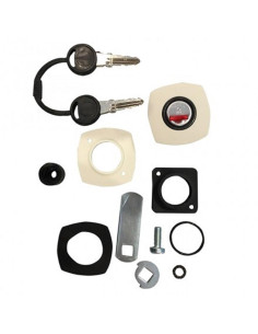 Fechadura simples garagem branca completa 2