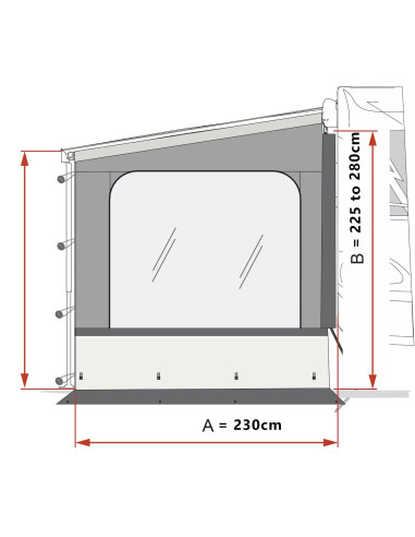 Lateral side W Pro para toldo Fiamma F45/F65/F70
