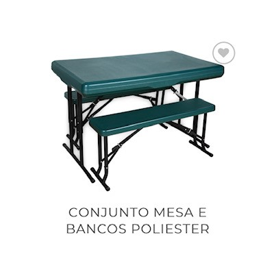 Mesa com 2 bancos Poliester