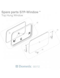 Fecho de Janela esquerdo com Botão Bloqueio S7/S7Z Dometic 2