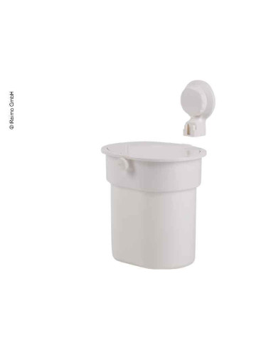 Caixote Lixo com ventosa, branca, até 3kg, botão de pressão