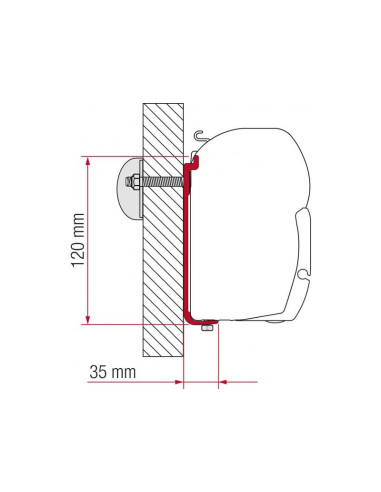 Kit fixação AS120 para toldo F45 Fiamma 250/400