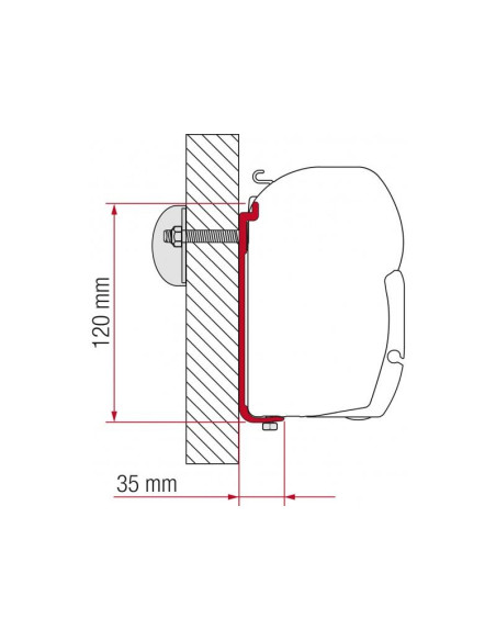 Kit fixação AS120 para toldo F45 Fiamma 250/400