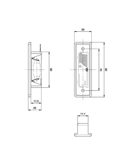 Farolim Matrícula Traseiro 92x29 Esq.