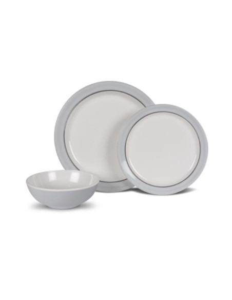 Conjunto Louça Classic Grey Cinza 12pc