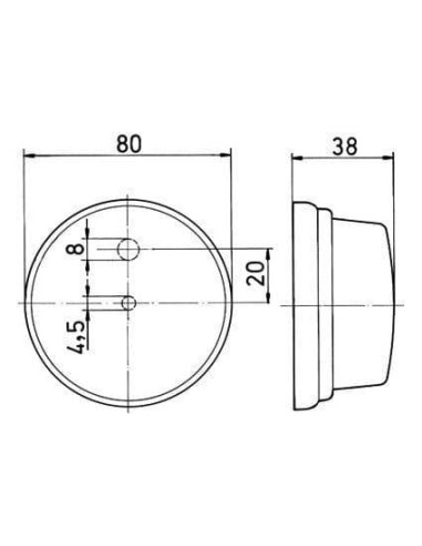 Farolim Dianteiro Redondo Branco