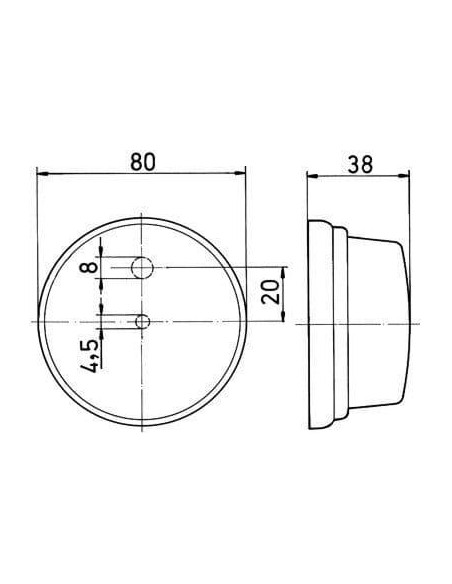 Farolim Dianteiro Redondo Branco