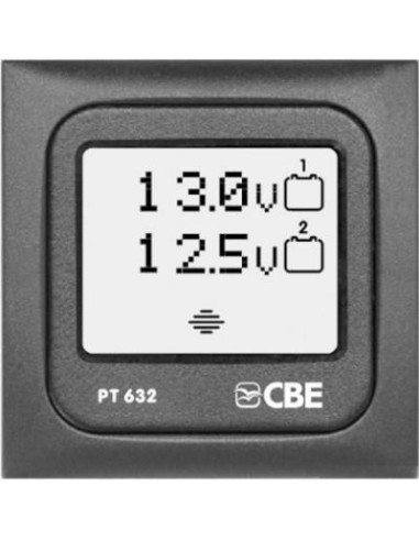Painel de monitorização de 2 baterias cinza PT632 CBE